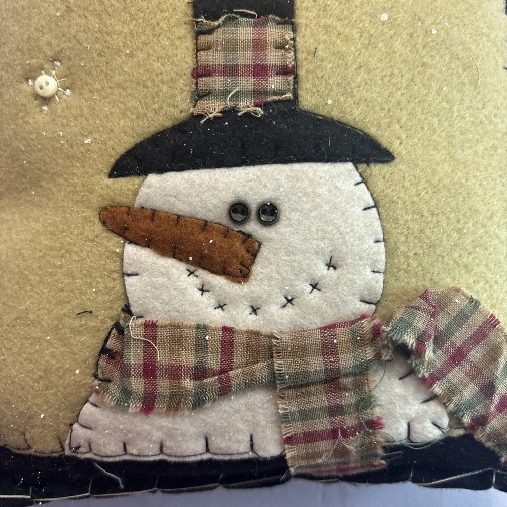 Two Decorative Pillow Snowman 9x13